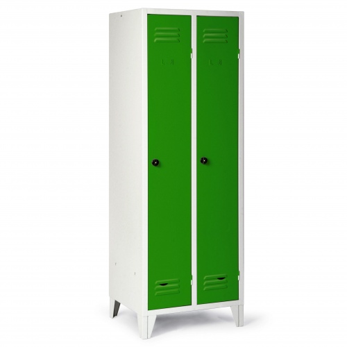 Protaurus Kleiderschrank "Classico" auf Füßen 1800mm hoch 2 Abteile je 300mm mit Sicherheitsriegeln