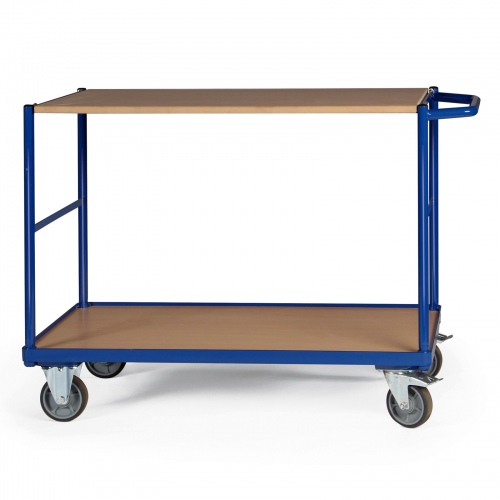Protaurus Tischwagen mit Bordkante 2 Ladeflächen und waagerechtem Schiebegriff 1000x600mm