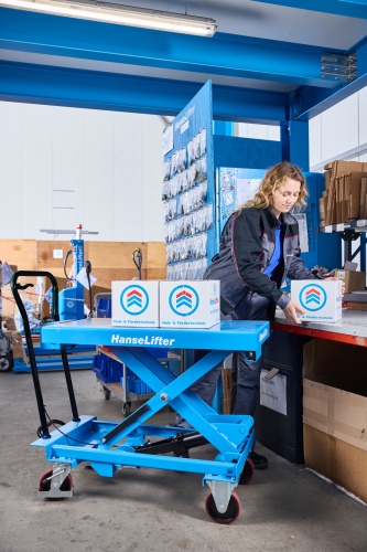 Hanselifter manueller mobiler Hubtisch mit Waage SPA500W Hubhöhe 12020mm  Tragkraft 500kg