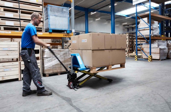 Hanselifter Scherenhubwagen JF-PU mit Schnellhub Hubhöhe 810mm Tragkraft 1000kg