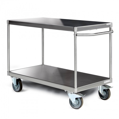 Protaurus Tischwagen mit 2 Ladeflächen aus Edelstahl 600kg Traglast