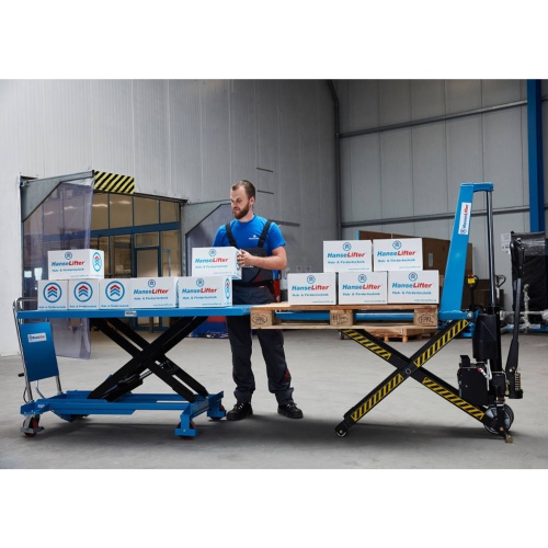 HanseLifter Scherenhubwagen E-JF mit Hubmotor, Hubhöhe 800 mm & Tragfähigkeit 1000 kg