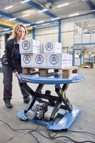 Hanselifter Stationärer Hubtisch mit drehbarer Plattform Hubhöhe 700mm Tragkraft 1000kg
