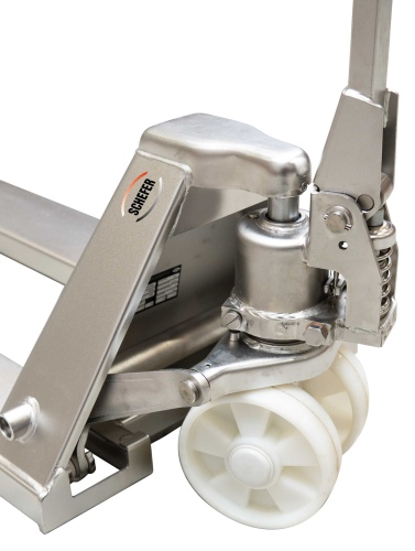 Schefer Gabelhubwagen ECO Professional Edelstahl Tragkraft 2500kg Gabellänge 1150mm