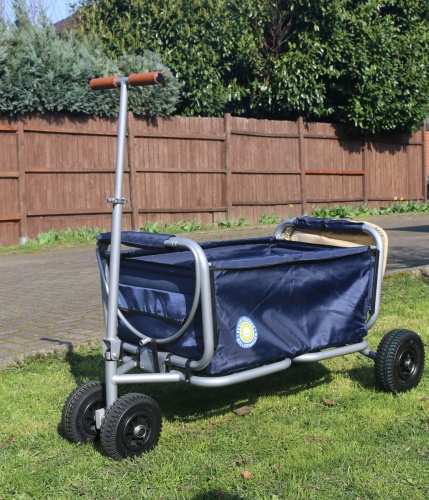 Beachtrekker faltbarer Bollerwagen Life mit integrierter Feststellbremse und Sonnenverdeck Blau und Luftreifen