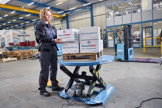 Hanselifter Stationärer Hubtisch mit drehbarer Plattform Hubhöhe 700mm Tragkraft 1000kg