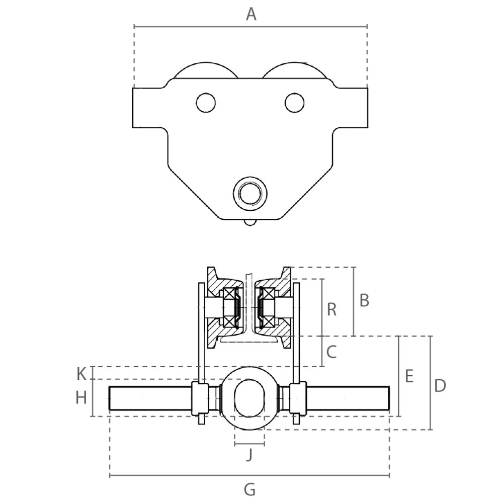 Delta Handfahrwerk Zeichnung