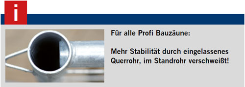 Profi Bauzäune Hinweis