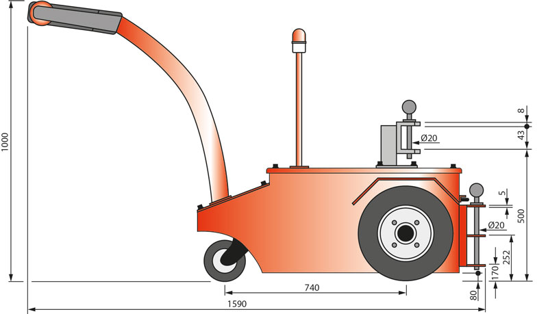 Schefer Mietstapler Elektroschlepper ES Primus Zeichnung 01