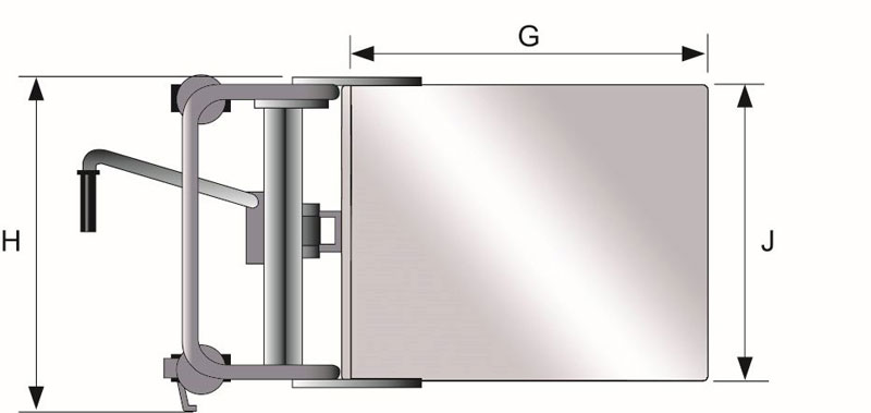 Schefer mobiler Hubtisch Plattformlist PFL Edelstahl  Skizze 02