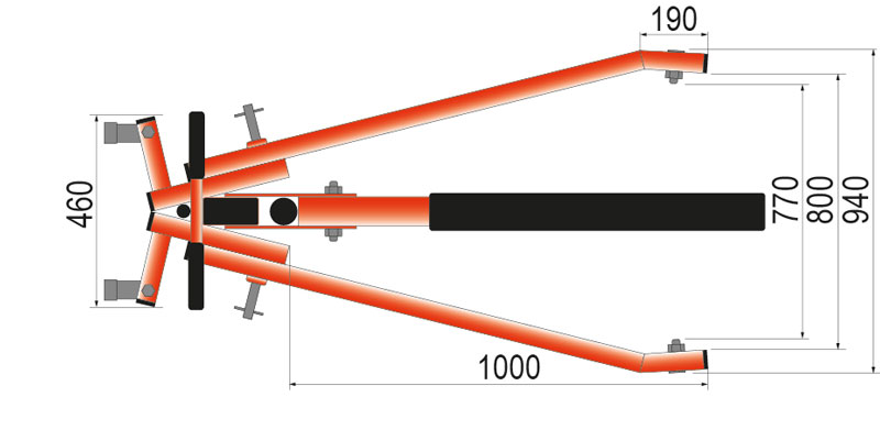 Schefer Mietstapler Werkstattkran WK ECO Professional Gespreizt Zeichnung 01