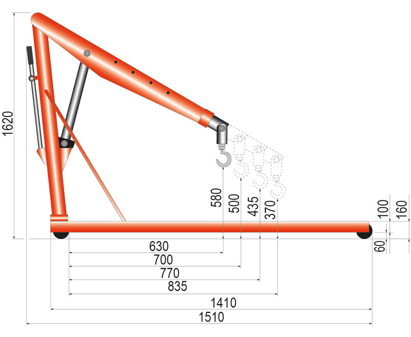 Schefer Mietstapler Werkstattkran WK ECO Professional Parallel Zeichnung 02