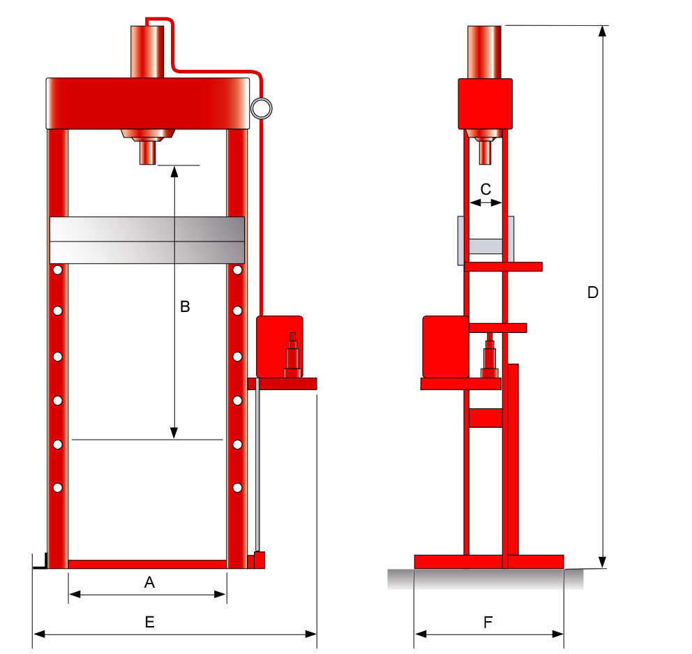 Schefer Werkstattpresse WPP Premium Skizze 01